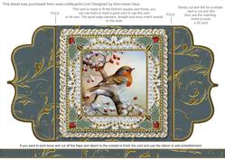 Christmas Robin 1 Lace Bracket Wrap Card