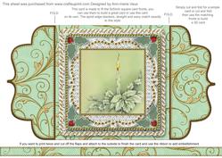 Pastel Poinsettia 1 Lace Bracket Wrap Card