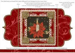 Christmas Candle Bouquet 2 Lace Bracket Wrap Card