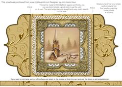 Christmas Snow Steeple Lace Bracket Wrap Card