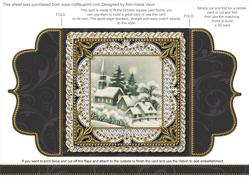 Christmas Village 2 Lace Bracket Wrap Card
