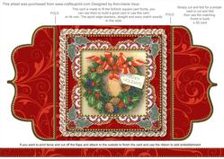 Christmas Wreath Lace Bracket Wrap Card