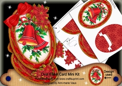 Christmas Bells Oval Easel Card Mini Kit