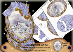 Blue Village Church Oval Easel Card Mini Kit