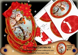 Red Robin Oval Easel Card Mini Kit