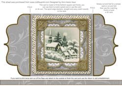 Christmas Village 2a Lace Bracket Wrap Card