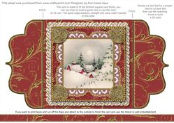 Christmas Village Lace Bracket Wrap Card
