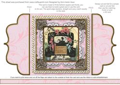 Just Married Car 1 Lace Bracket Wrap Card