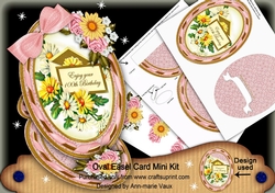 Daisy 100th Birthday Oval Easel Card Mini Kit