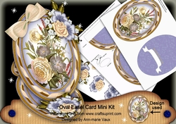 Blue Blossom Oval Easel Card Mini Kit
