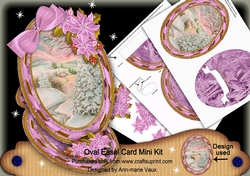 Christmas Snow Scene 2 Oval Easel Card Mini Kit