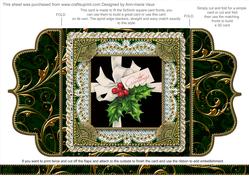 Holly Greetings 2 Lace Bracket Wrap Card