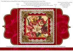 Colourful Lillies Lace Bracket Wrap Card