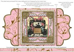 Just Married Car 2 Lace Bracket Wrap Card