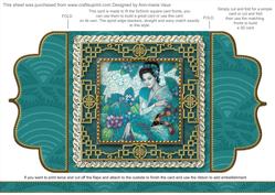 Oriental Blue Lady Lace Bracket Wrap Card