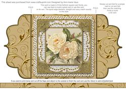 Vintage White Roses Lace Bracket Wrap Card