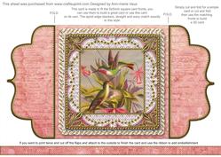 Tropical Birds Lace Bracket Wrap Card