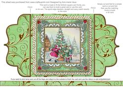 Santa Decorating Tree Lace Bracket Wrap Card