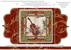 Pink Violins Lace Bracket Wrap Card