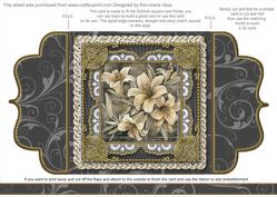 White Lillies Lace Bracket Wrap Card