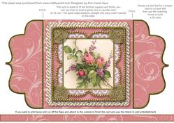 Rose Bouquet Lace Bracket Wrap Card