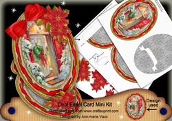 Christmas Red Door Oval Easel Card Mini Kit