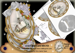 Christmas Church Lights On Oval Easel Card Mini Kit