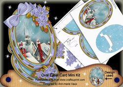 Christmas Rooftops  Oval Easel Card Mini Kit