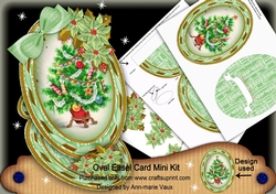 Christmas Tree Green Oval Easel Card Mini Kit