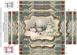Christmas Snow Scene Spiral Edge Stacker 7x5in Card Front