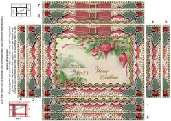 Christmas Pink Baubles Spiral Edge Stacker 7x5in Card Front