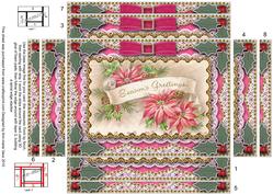 Pink Seasons Greetings Spiral Edge Stacker 7x5in Card Front