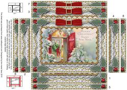 Christmas Front Door Spiral Edge Stacker 7x5in Card Front