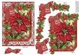 Red Poinsettia Merry Christmas 7x5in Fancy Lace Step by Step