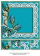 Blue Rose Bud Spray 8x8inch Square Card Front