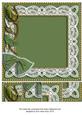 Vintage Green Single Rose Bud 8x8inch Square Card Front