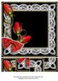 Black Red Rose Bud Spray 8x8inch Square Card Front