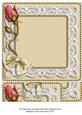 Cream Pink Single Rose Bud 8x8inch Square Card Front