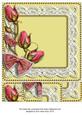 Lemon Pink Rose Bud Spray 8x8inch Square Card Front