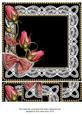 Black Pink Rose Bud Spray 8x8inch Square Card Front