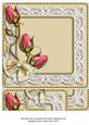 Cream Pink Rose Bud Spray 8x8inch Square Card Front