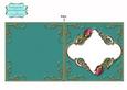 Teal Pink Frame Rose Fancies Square Cut Fold Card