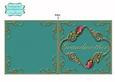 Teal Pink Grandmother Rose Fancies Square Cut Fold Card