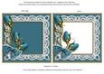 Teal Blue Rosebud Lace Square Card Front and Frame