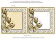 Vintage Cream Rosebud Lace Square Card Front and Frame