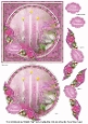 Christmas Pink Candles Happy Christmas 6inch Circle Decoupage Topper
