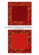 Red Fancy Ornate 5inch Sq Card Front Bases