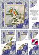 Christmas Blue Tits 6 Inch Duo Corner Stack Card Front