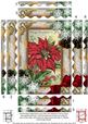 Red Poinsetia Snow Spiral Wavy Edge Stacker 7x5in Card Front