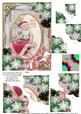 Santa Getting Ready Snow 7x5in Scalloped Duo Corner Stacker